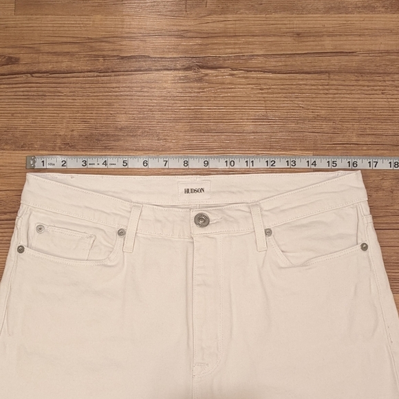 Hudson High Rise Straight Crop White Jeans - Picture 8 of 11